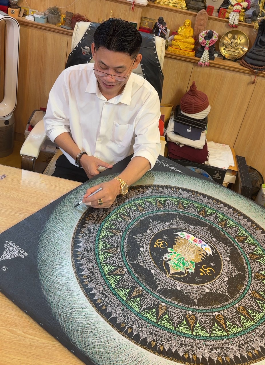 Ajarn Phairot 師父手繪瑪哈仰經文畫